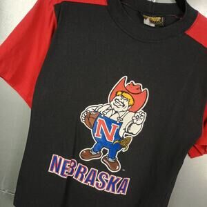 Nebraska Corn Huskers Vintage NCAA College Top Shirt Small 80s Mascot University